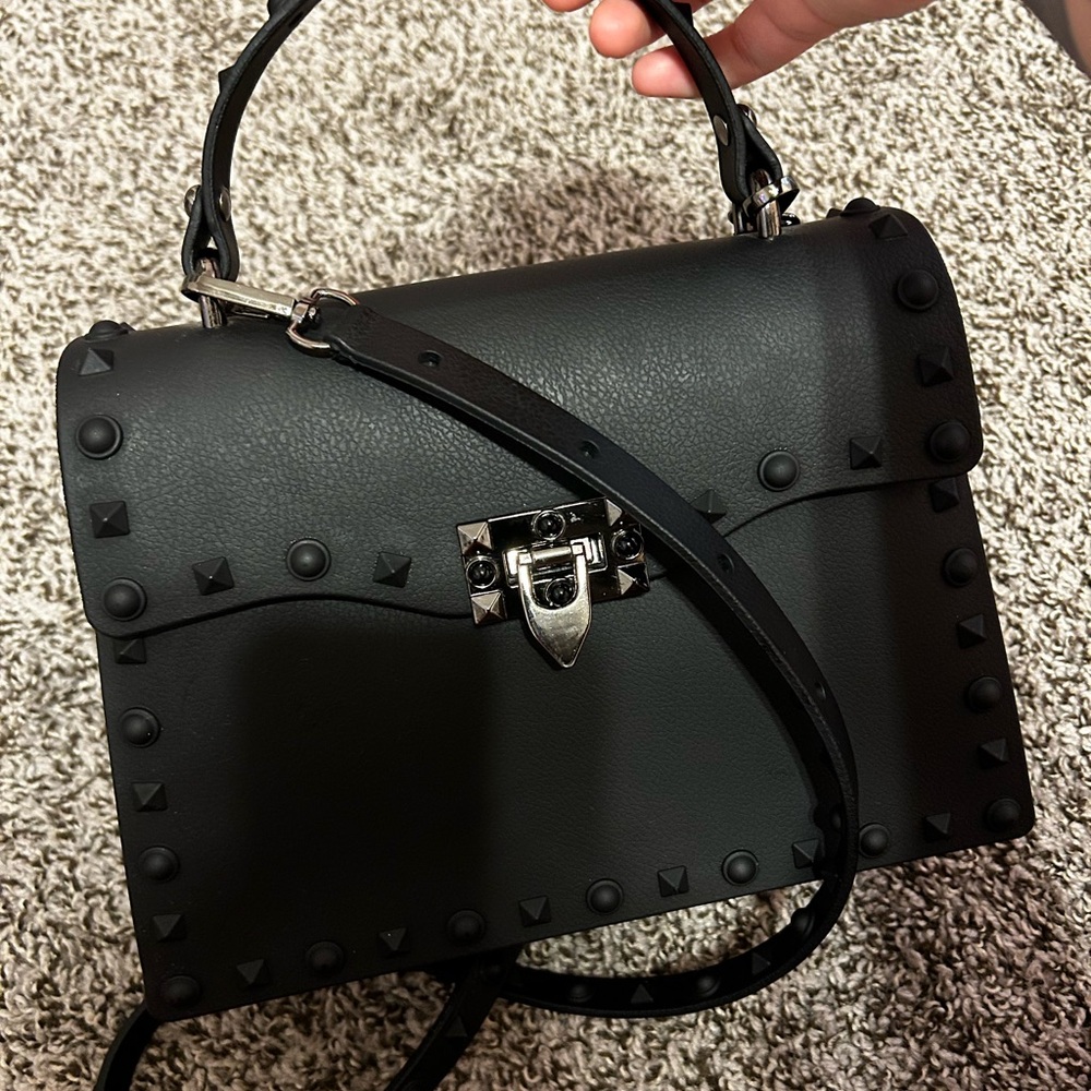 Black studded purse